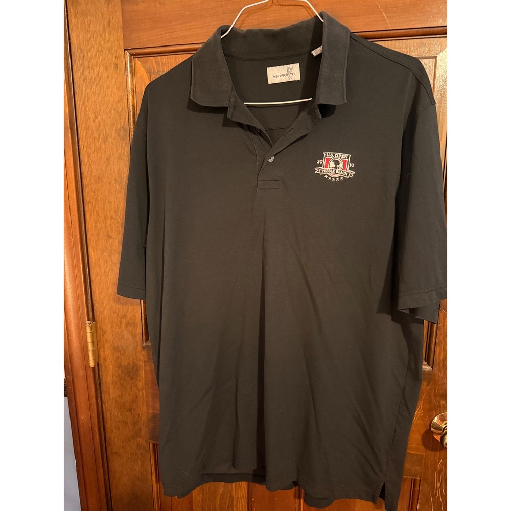 Ashworth Mens 2010 US Open Pebble Beach Golf Polo Shirt Black XL